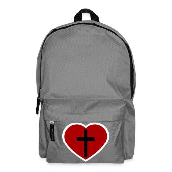 Kreuz und Herz - Rucksack - Mittelgrau - Vorne