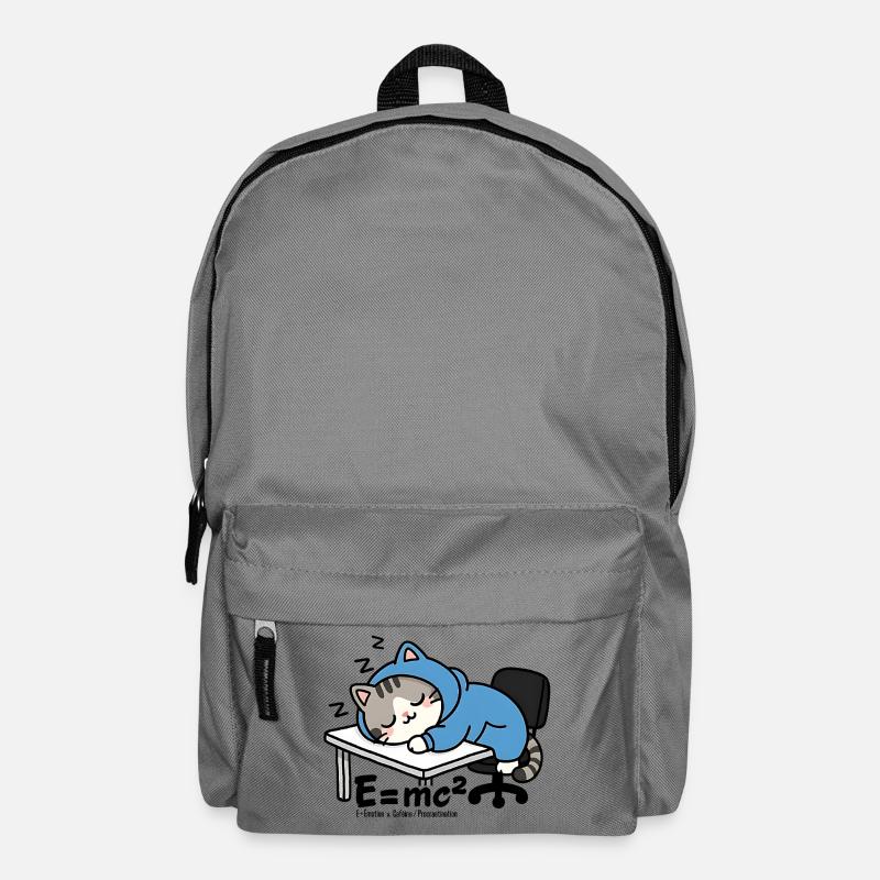 E = mc² - Schlafkatze im blauen Pyjama - Rucksack - Mittelgrau
