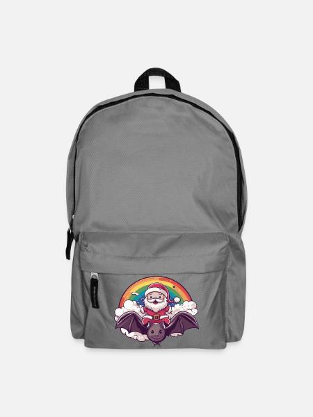 Fledermaus Weihnachtsmann Weihnachten - Rucksack - Mittelgrau