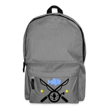 Angeln & Fischen | Petri Heil Hobby Logo - Rucksack - Mittelgrau - Vorne
