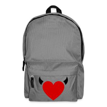 Little Devil Heart Horns - Backpack - elephant grey - Front
