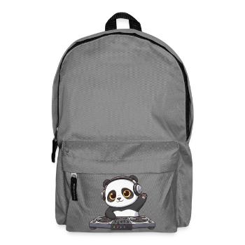 Panda DJ Musik Disco Techno Elektronische Tanzmusi - Rucksack - Mittelgrau - Vorne