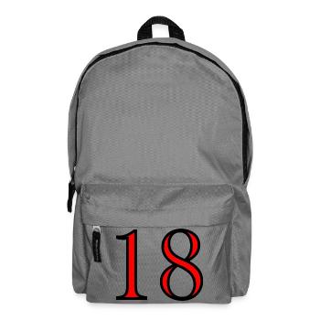 18. 18 JAHRE ALT. 18-JÄHRIGES JUBILÄUM. 18. GEBURTSTAG. - Rucksack - Mittelgrau - Vorne