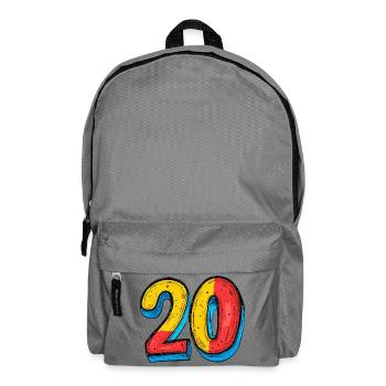 20 Zahl Bunt - Rucksack - Mittelgrau - Vorne