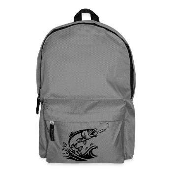 Hecht Raubfisch Schwarz Outline - Rucksack - Mittelgrau - Vorne