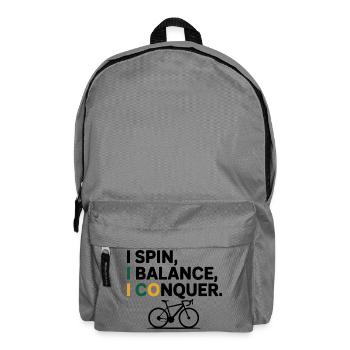 Artistic Cycling I Spin I Balance I Conquer  - Backpack - elephant grey - Front