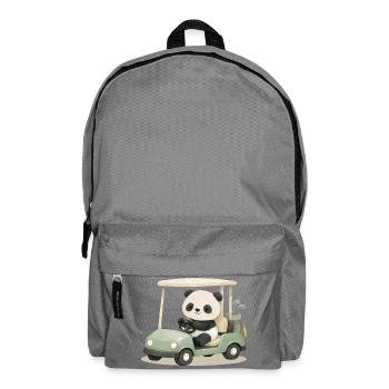 Panda im Golfcart Illustration  - Rucksack - Mittelgrau - Vorne