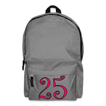 25. 25 ANS. 25e ANNIVERSAIRE. ANNIVERSAIRE 25 ANS. - Sac à dos - gris éléphant - Devant