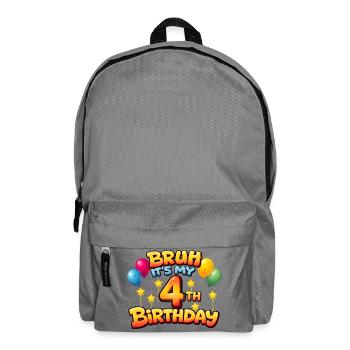 4th birthday shirt birthday shirt for boy 4 year - Backpack - elephant grey - Front