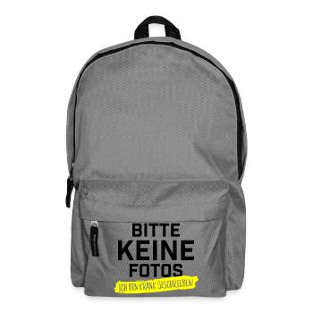 Bitte keine Fotos ich bin krankgeschrieben - Rucksack - Mittelgrau - Vorne