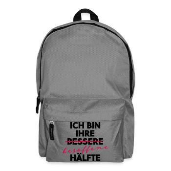 Ich bin ihre besoffene Hälfte Party Shirt - Rucksack - Mittelgrau - Vorne