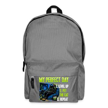 Gamer Gaming Cat Video Game - Rucksack - Mittelgrau - Vorne