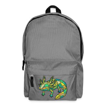 Geometric Axolotl Mosaic - Backpack - elephant grey - Front