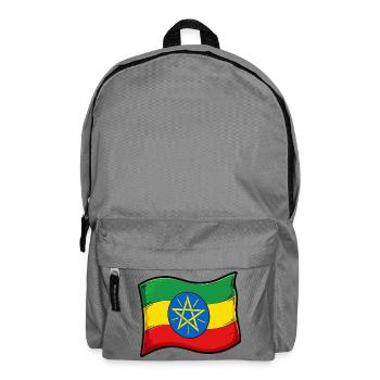 Ethiopian flag with star - Backpack - elephant grey - Front