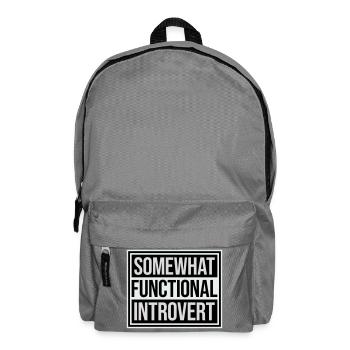 Somewhat Functional Introvert Spruch Logo Text - Rucksack - Mittelgrau - Vorne