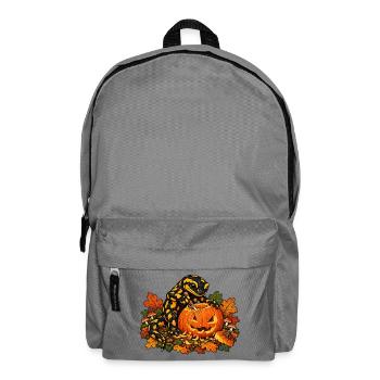 Salamander schnitzt Halloween-Kürbis - Rucksack - Mittelgrau - Vorne