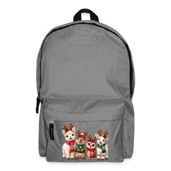Lustige Weihnachtstiere mit Rentiergeweih - Rucksack - Mittelgrau - Vorne