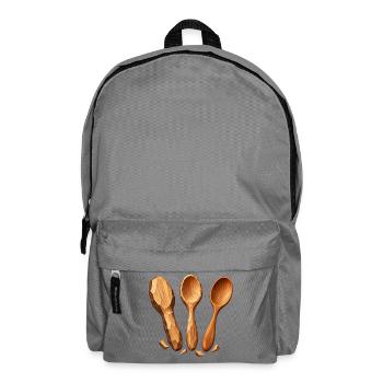 Vom Löffelleeren zum fertigen Holzlöffel - Rucksack - Mittelgrau - Vorne