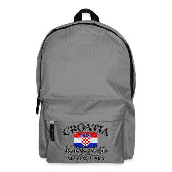 Croatia - Kroatien - Wappen - Mittelmeer - Adria - Rucksack - Mittelgrau - Vorne