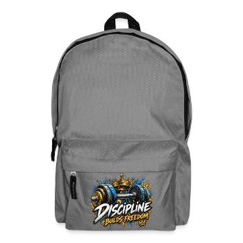Disziplin baut Freiheit - Rucksack - Mittelgrau - Vorne