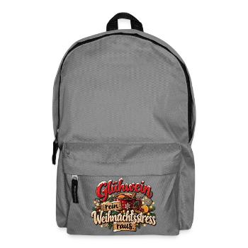 Weihnachten Glühwein rein Weihnachtsstress raus  - Rucksack - Mittelgrau - Vorne