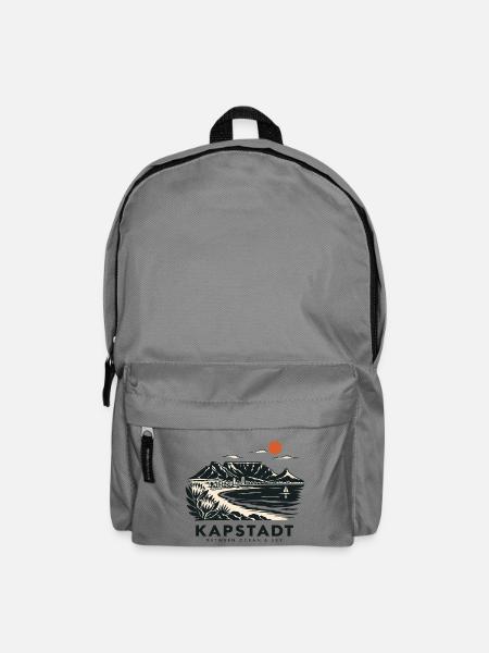 Kapstadt Küstenblick Linienstil - Rucksack - Mittelgrau