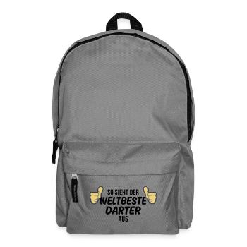 der weltbeste darter - Rucksack - Mittelgrau - Vorne