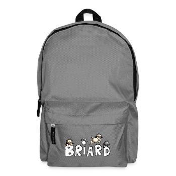 Briard Comic Font - Dog - Dogs - Backpack - elephant grey - Front