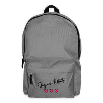 RETRAITE. BONNE RETRAITE. JOYEUSE RETRAITE. - Sac à dos - gris éléphant - Devant