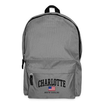 Charlotte North Carolina USA Grafik Beschreibung:  - Rucksack - Mittelgrau - Vorne