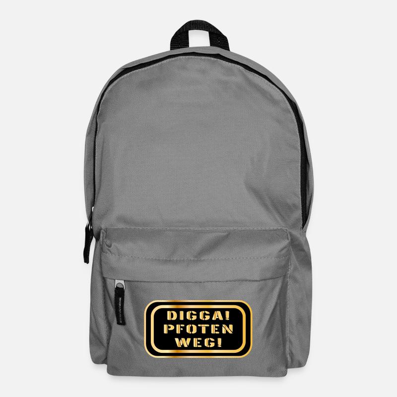 DIGGA PFOTEN WEG SPRÜCHE - Rucksack - Mittelgrau