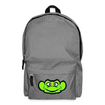 Frosch Kröte lächelt lustig Comic glücklich Cool - Rucksack - Mittelgrau - Vorne