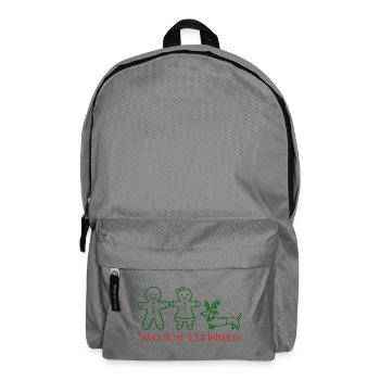 Noël – Famille en pain d’épices avec teckel (vert) - Sac à dos - gris éléphant - Devant