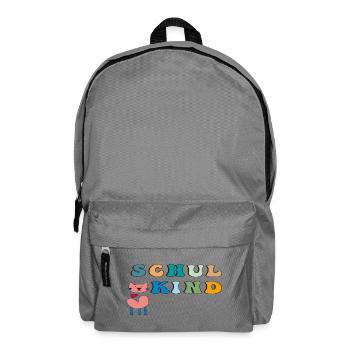 Schulkind Katze Herz - Rucksack - Mittelgrau - Vorne