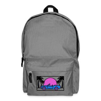 Convertible Palm Trees Sunset Graphic - Backpack - elephant grey - Front