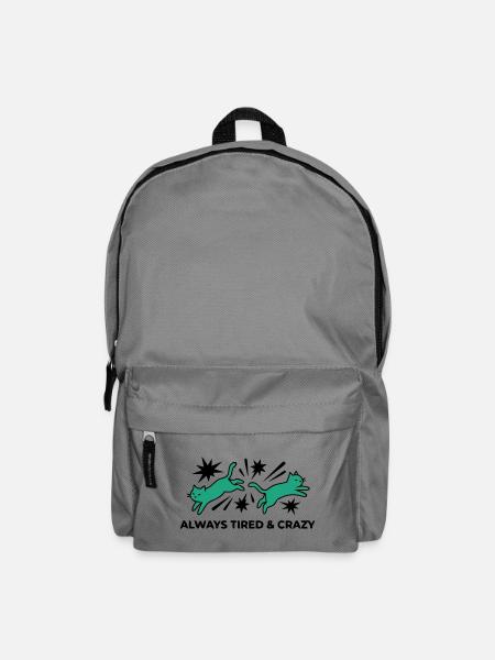 Verrueckte Katzen Logo - Rucksack - Mittelgrau
