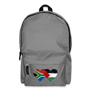 South Africa Palestine Flag Heart Used - Backpack - elephant grey - Front