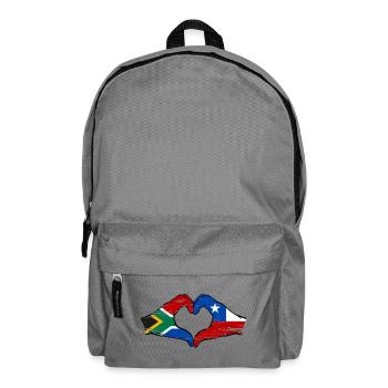 Afrique du Sud Chili drapeau mains forme de coeur utilisé - Sac à dos - gris éléphant - Devant
