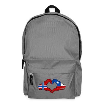 Norway Chile flag hands heart shape used - Backpack - elephant grey - Front