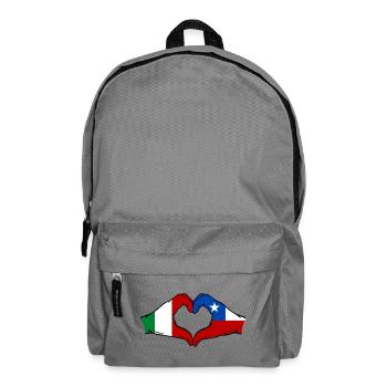 Italy Chile Flag Hands Heart Shape - Backpack - elephant grey - Front