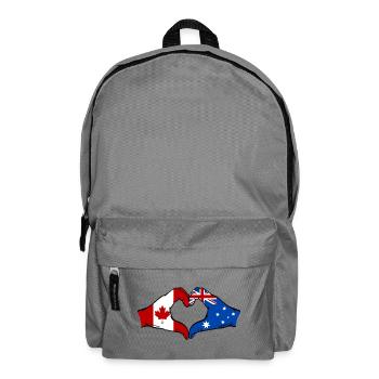 Canada Australia Flag Hands Heart Shape - Backpack - elephant grey - Front