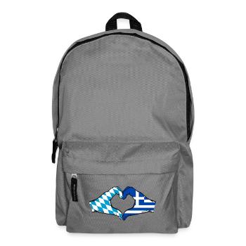 Bavaria Greece Flag Hands Heart Shape - Backpack - elephant grey - Front