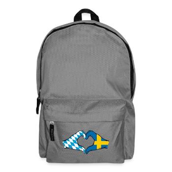 Bavaria Sweden Flag Hands Heart Shape - Backpack - elephant grey - Front