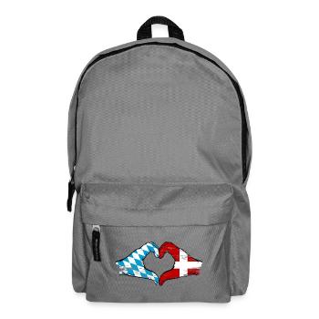 Bavière, Danemark, drapeau, aiguilles, forme de coeur utilisé - Sac à dos - gris éléphant - Devant