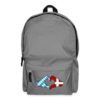 Bavière, Danemark, Drapeau, Mains, Coeur - Sac à dos - gris éléphant - Devant
