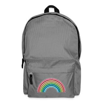 Lebendiges Regenbogen-Design - Rucksack - Mittelgrau - Vorne