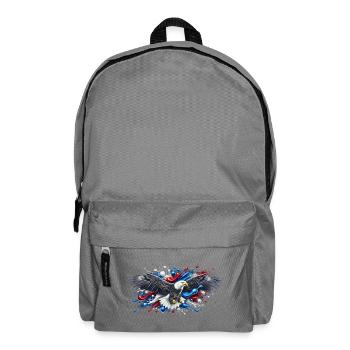 Flying bald eagle with splashes of paint - Backpack - elephant grey - Front