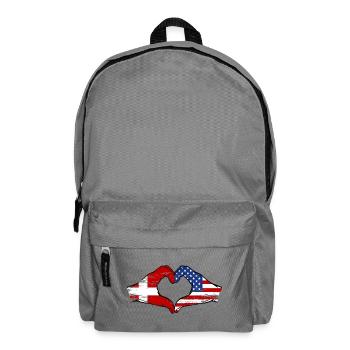 Dänemark USA Flagge Haende Herzform used - Rucksack - Mittelgrau - Vorne