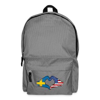 Suède USA Drapeau Mains Coeur Forme Utilisé - Sac à dos - gris éléphant - Devant
