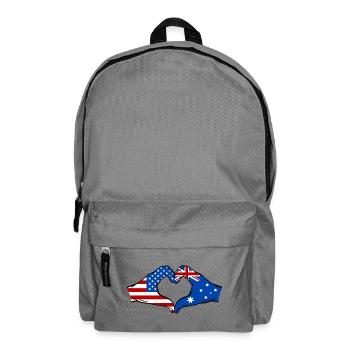 États-Unis, Australie, drapeau, main, forme de coeur - Sac à dos - gris éléphant - Devant